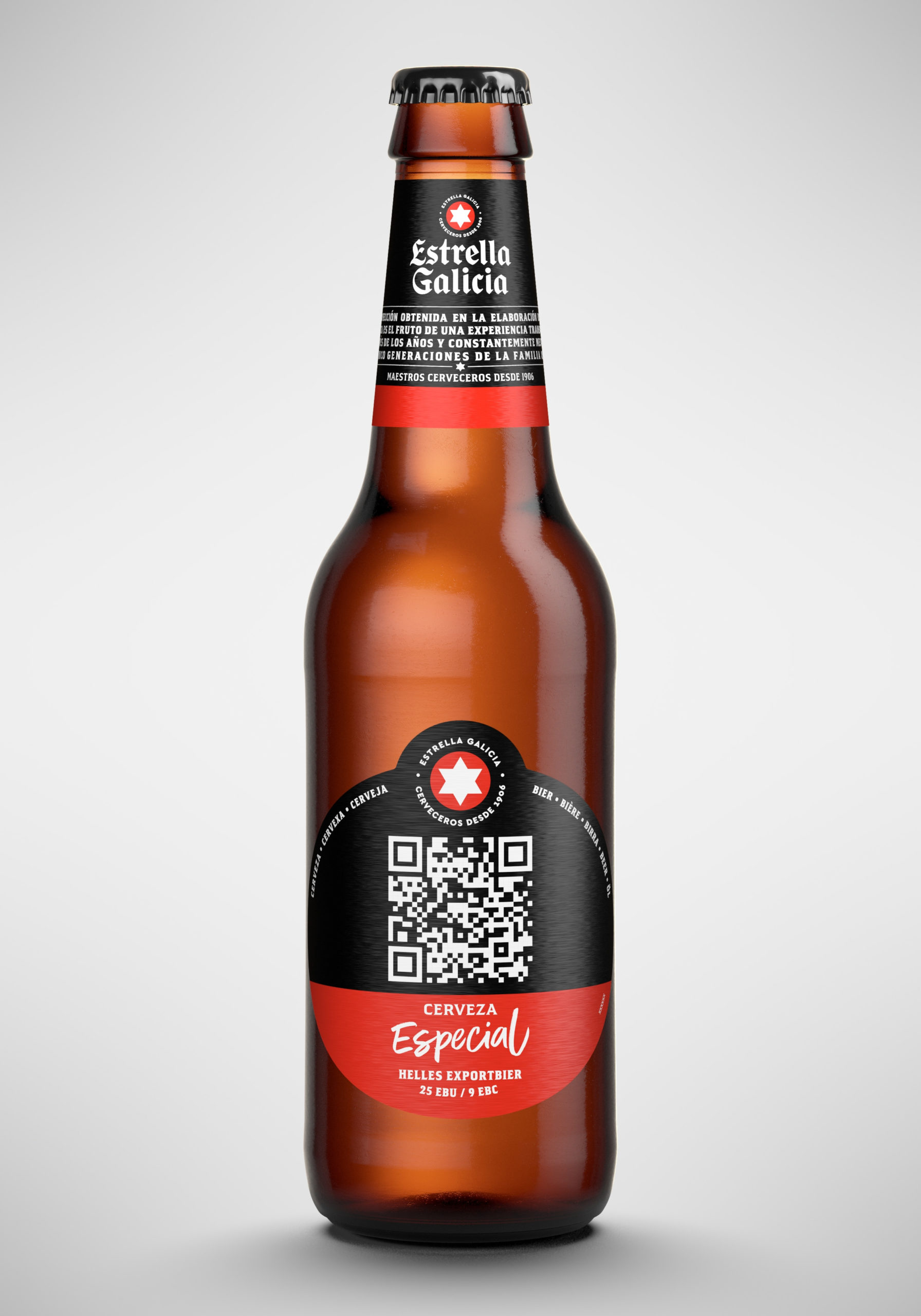 ​Estrella Galicia sustituye su nombre en la botella por un código QR