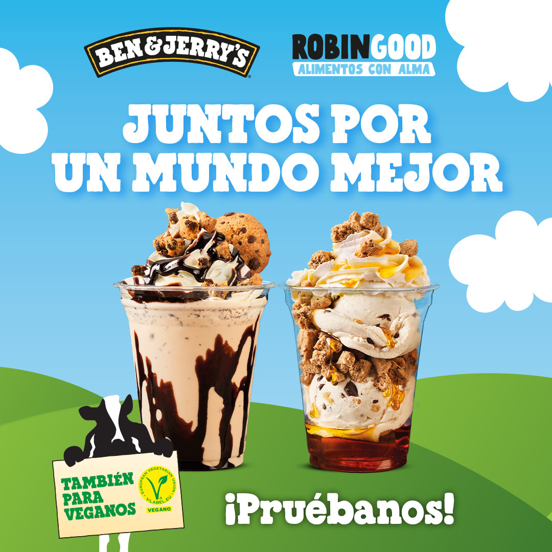 Ben & Jerry’s incorpora productos de RobinGood en su catálogo de helados en España